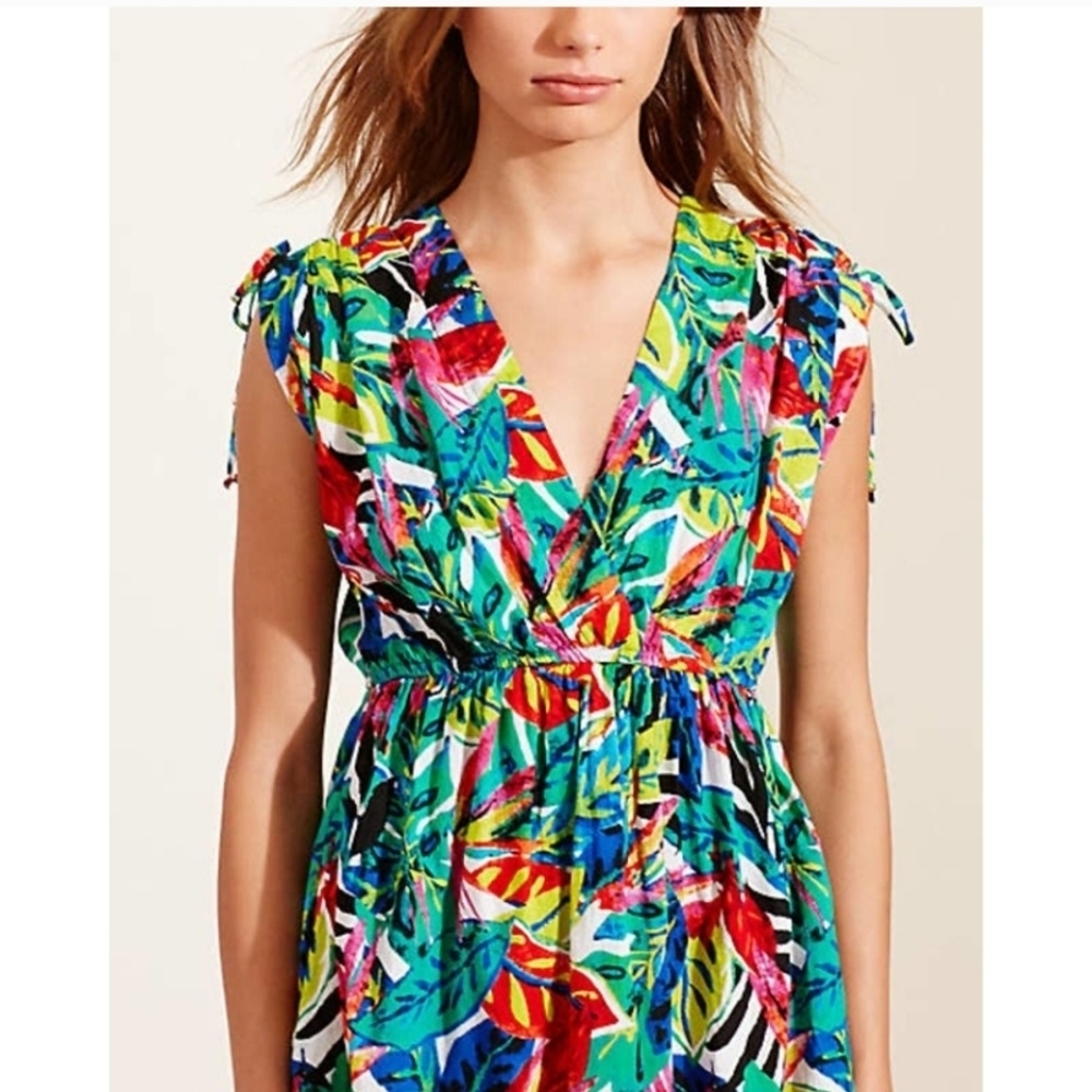 Ralph Lauren Tropical-Print Cotton Cover-Up Vacation Size Large - Picture 3 of 8